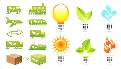 Delicate topic of environmental protection icon vector material