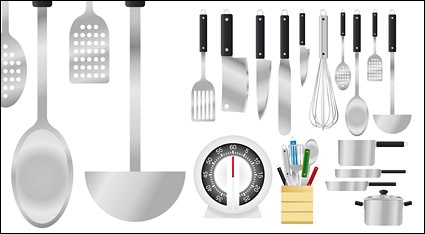 Kitchen appliances Knife, egg, spoon, scales, showvels, knives