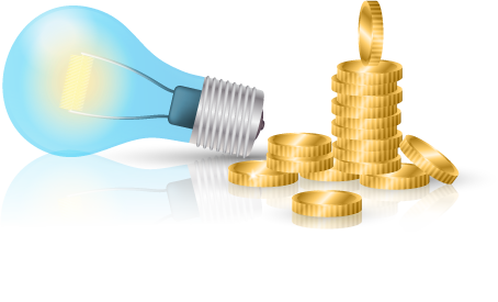 Business Idea - Light Bulb and Gold Coin Vectors