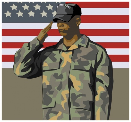 Flag Man Person Cap American Army Dress Soldier Camouflage Us Veteran Salute Caci Saute